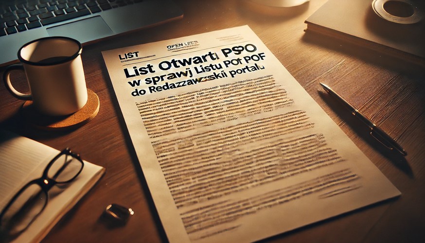 List otwart PSPO w sprawie listu POF do redakcji Warszawskiego portalu –